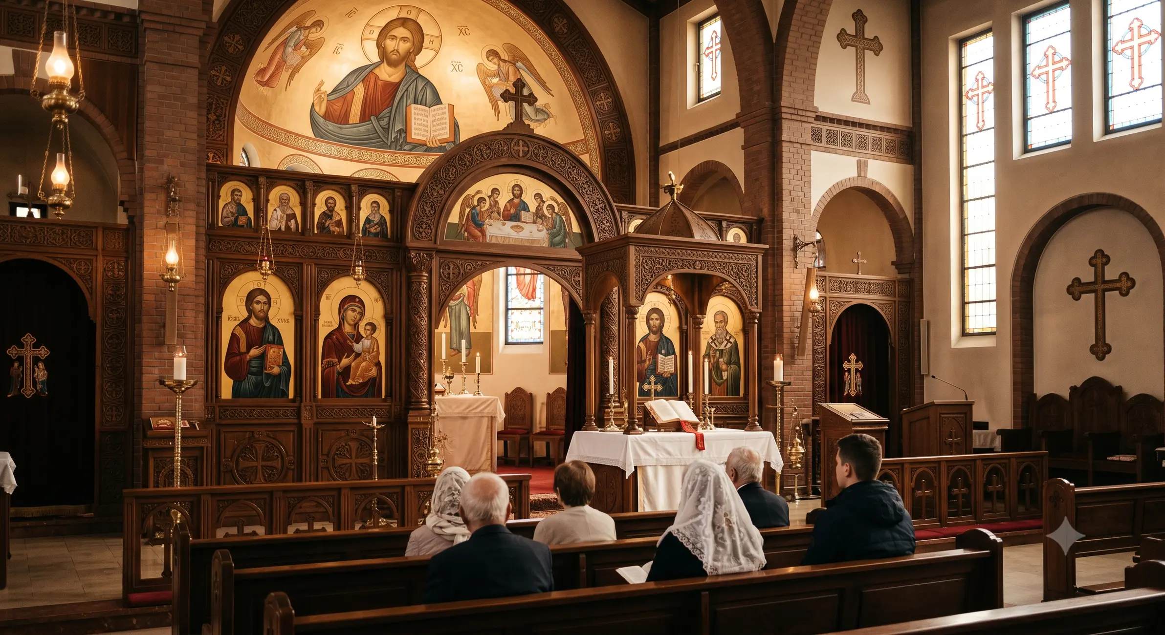 Bilder einer koptischen Kirche von Innen